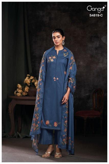 Ganga tirzah 4819 synthetic dress material catalog wholesale